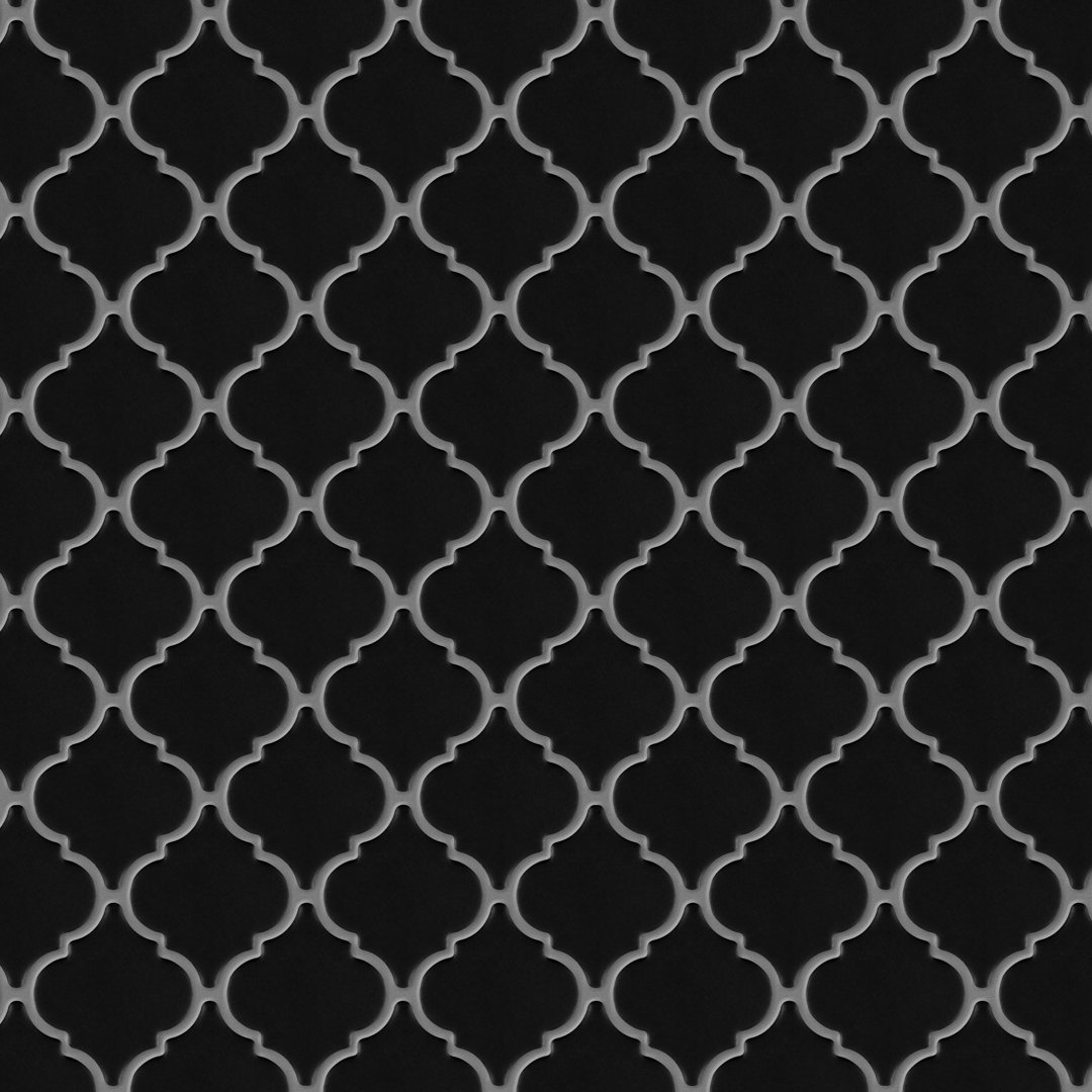 Hudson Tangier Matte Black 12-3/8" x 12-3/8" Porcelain Mosaic Floor and Wall Tile Merola Tile