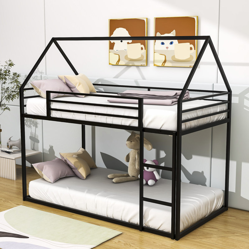 Burnhill Kids Twin Over Twin Bunk Bed, Black