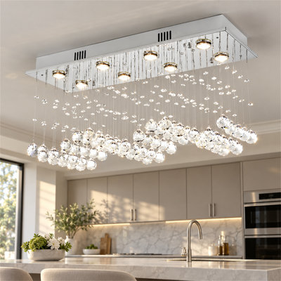Lustre 32 lumières chromées et électrolytiques de 32 pouces, luminaire suspendu moderne en acier inoxydable avec base GU10 pour le salon et la chambre à coucher, ampoules non incluses