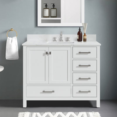42'' Single Bathroom Vanity With Engineered Stone Top