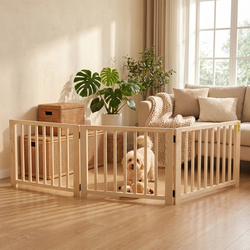 Solid Wood Free Standing Pet Gate