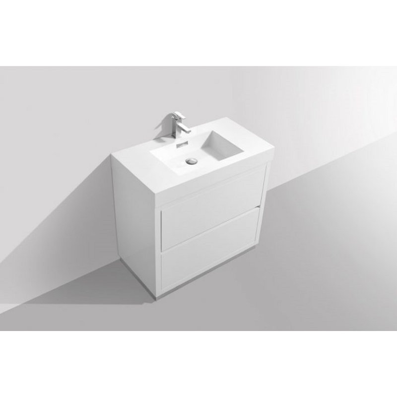 Royka 35.75'' Single Bathroom Vanity with Acrylic Top, White
