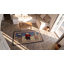 Tapis antique en laine crocheté multicolore à petits pois 3