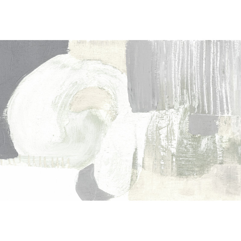 «Neutral Curves I» par Jennifer Goldberger - peinture sur toile tendue, H 12 po x l 18 po