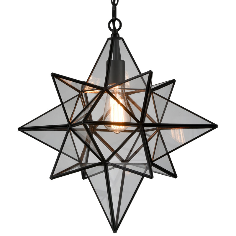 Luminaire suspendu Moravian Star, Noir, H 66 po x l 18,7 po x P 18,7 po