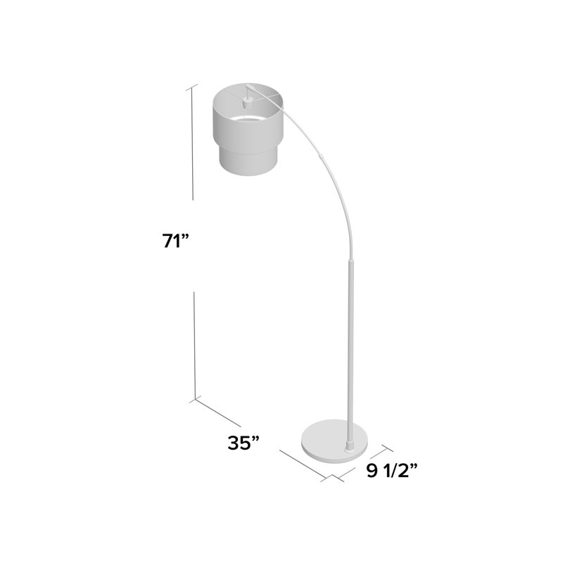 Beatrize 71'' Black Arched Floor Lamp with Outlet