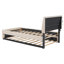 Lit plateforme tapissier simple avec lit gigogne Teddy-1398177363