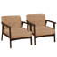 2PCS Fauteuil d'appoint capitonné moderne style Mid-Century avec accoudoirs brun-1144371020-1144371010