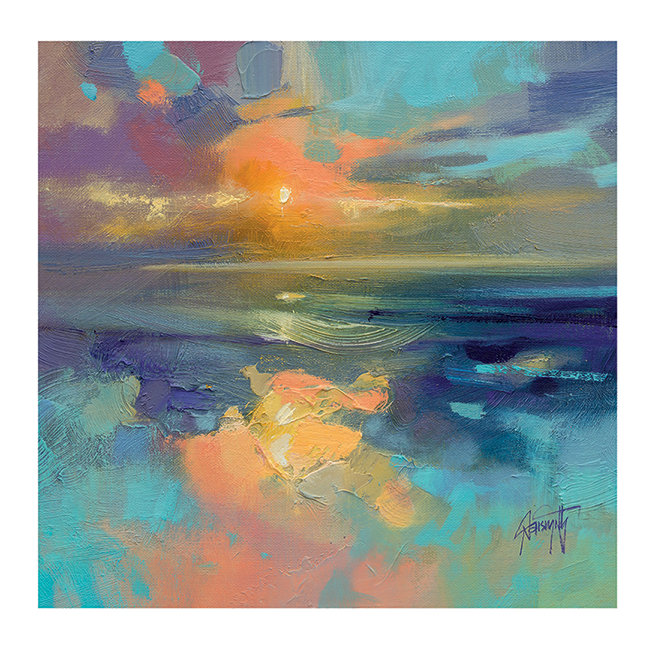 Cerulean Cyan Study by Scott Naismith - Painting, 60cm H x 60cm W x 1.3cm D, No Mount