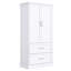 Armoire de rangement haute pour salle de bain, armoire avec deux portes et tiroirs, tablette réglable, panneau de fibres à densité moyenne, blanc, deux ensembles