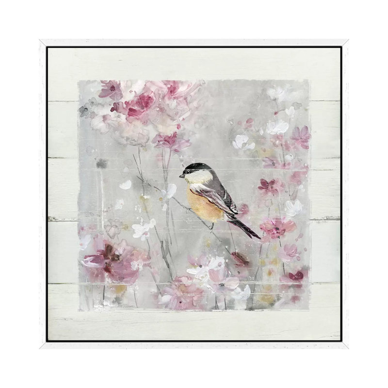Sitting Pretty Shiplap II by Carol Robinson - Print on Canvas, White Framed, 45.72 cm H x 45.72 cm W