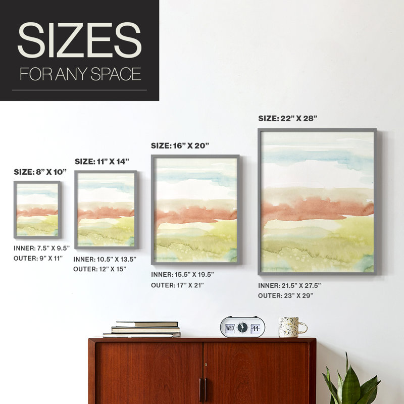 «Blush Sunrise II», reproduction encadrée - bois massif, Gris, H 10 po x l 8 po