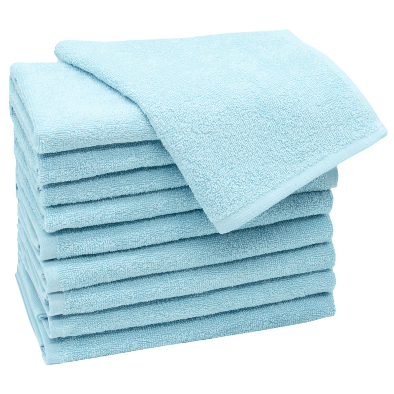 Midweight Fingertip Towel, Light Blue