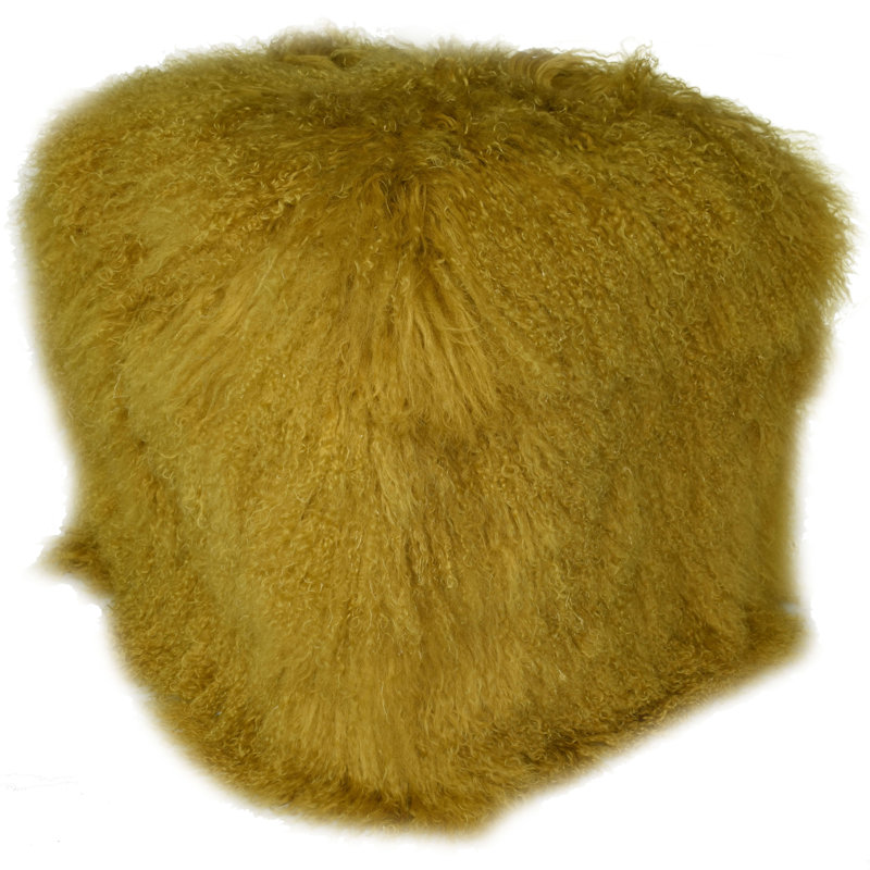 Tibetan Square Pouf, Mustard 