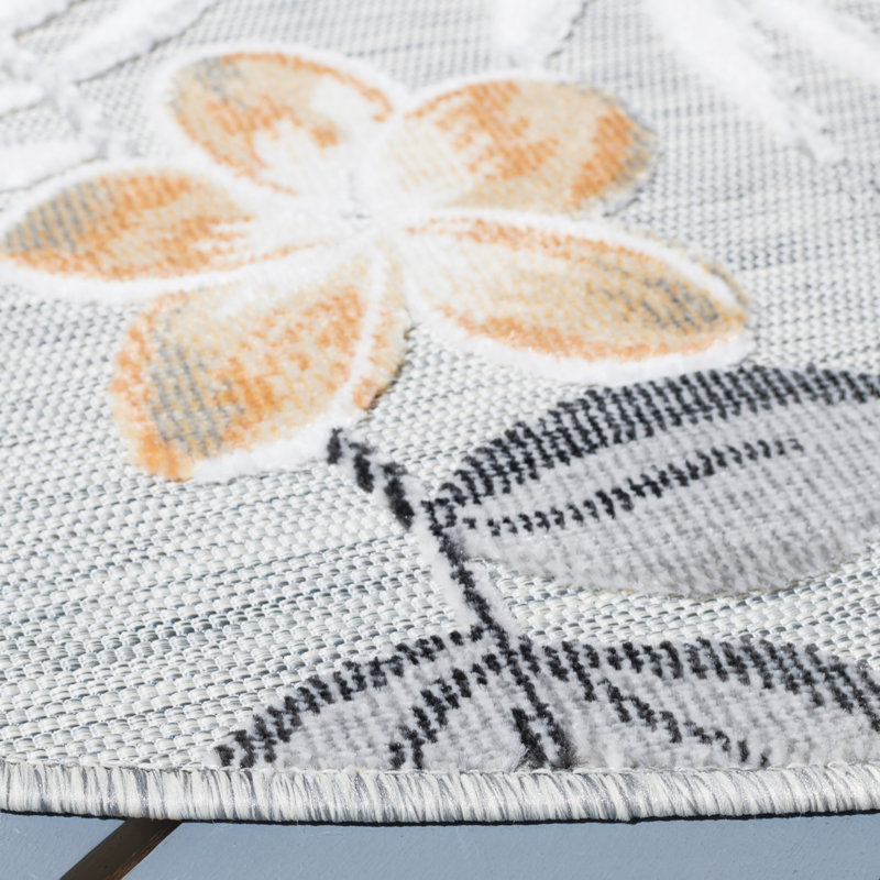 Tapis à fleurs Souders Performance, Rond 4 pi
