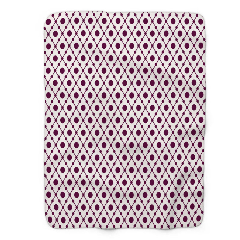Polka Design mauve - couverture en sherpa de qualité supérieure 1 pièce, L 50 po x L 60 po