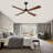 4 Blade Solid Wood Ceiling Fan With Light,whisper-quiet Dc Motor, Led Integrated Dimmable, 3 Color Temperatures, Smart Control, 3 Downrods (6"/12"/24")-1280667073