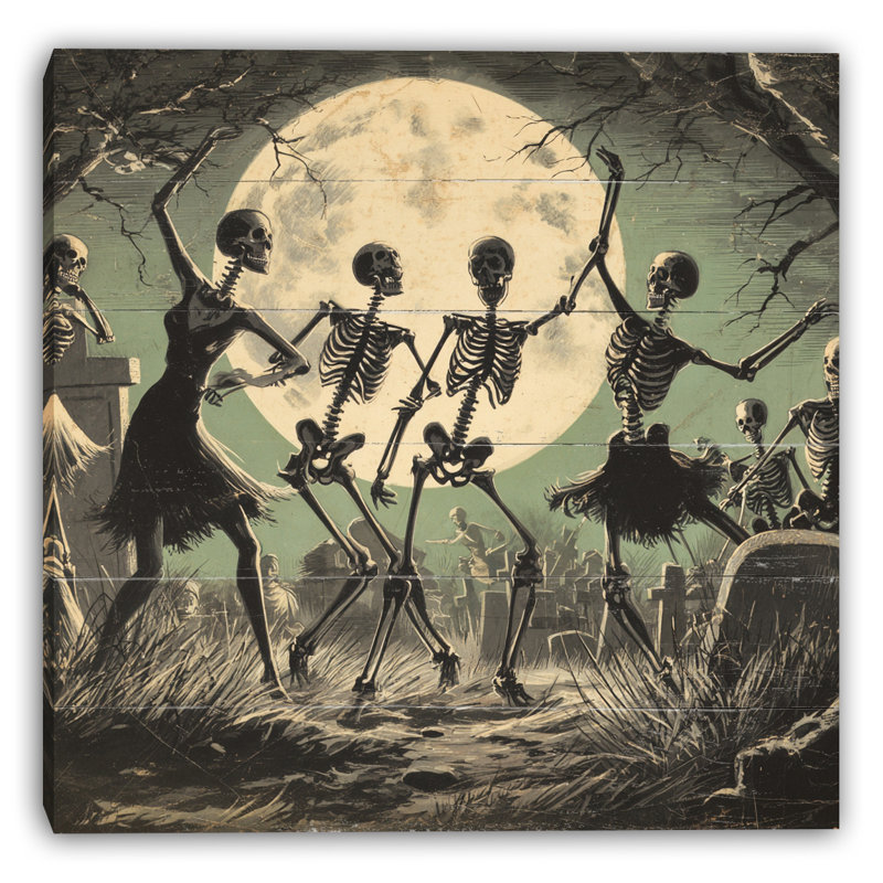 «Spooky Night Manor», art mural sur toile tendue, H 12 po x l 12 po