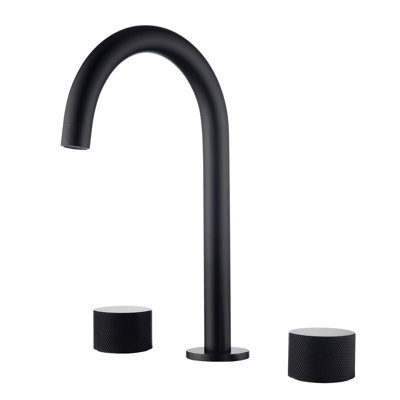 Circular X Widespread Faucet with Drain