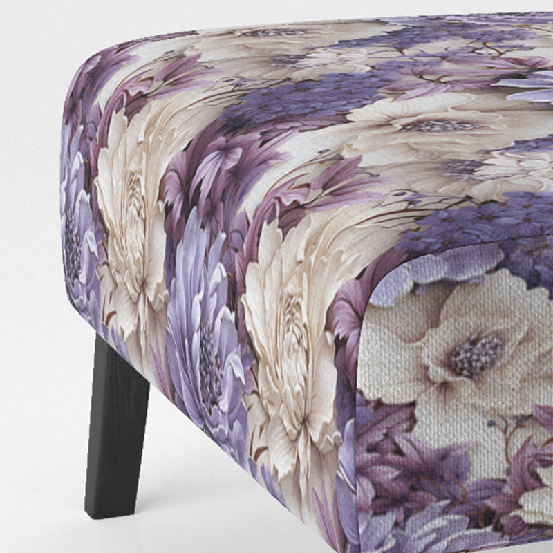 Rustic Victorian Brocade Victorian Motif - Chaise d'appoint de chalet rembourrée à motif floral