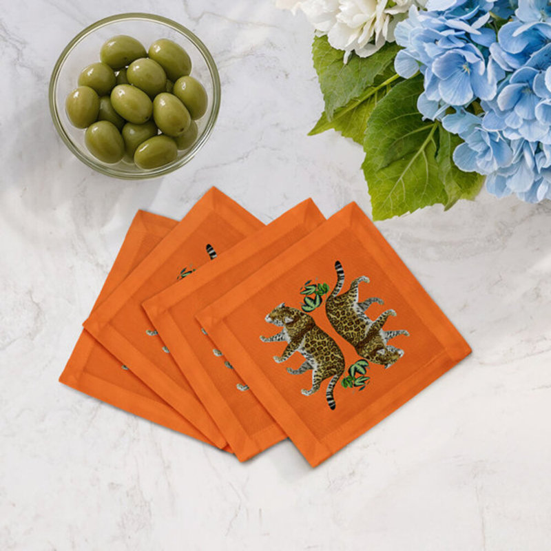 Jewel Square Napkins, Orange