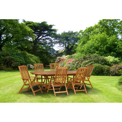 Edinburgh 6 - Person Acacia Wood Patio Dining Set with Oval Table