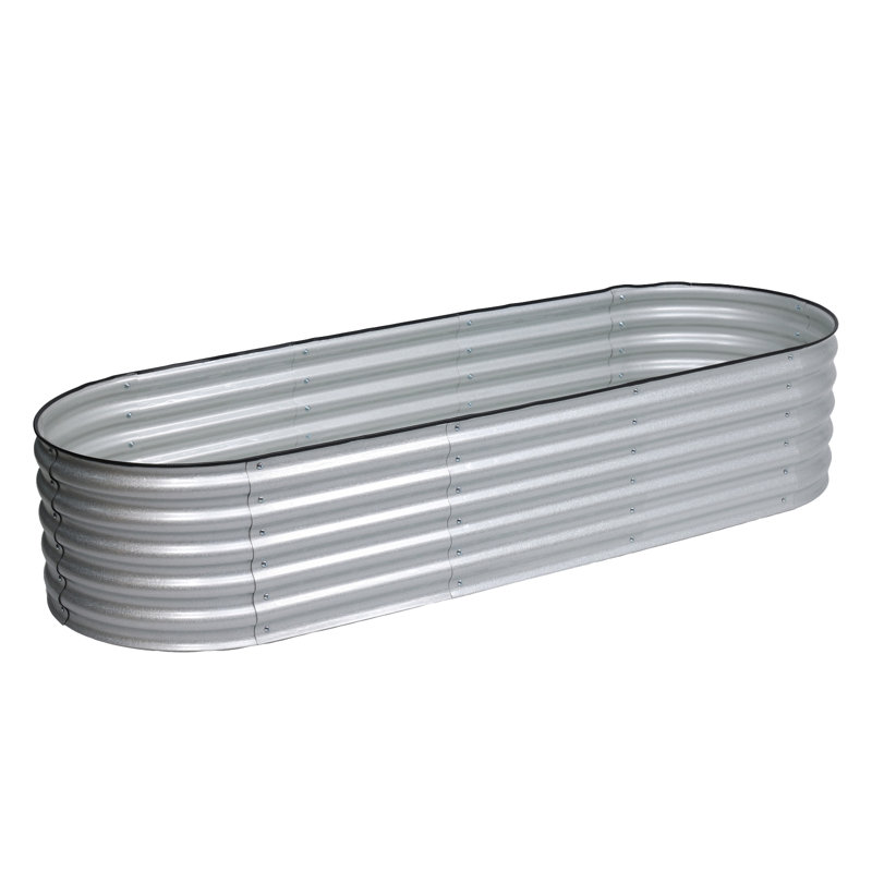 Anesa Modular Metal Raised Garden Bed, Silver, 17'' H x 89" W x 27.5" D