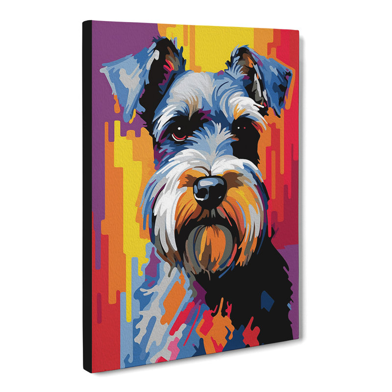 Schnauzer Pop - Wrapped Canvas Print, 76cm H x 50cm W x 3cm D