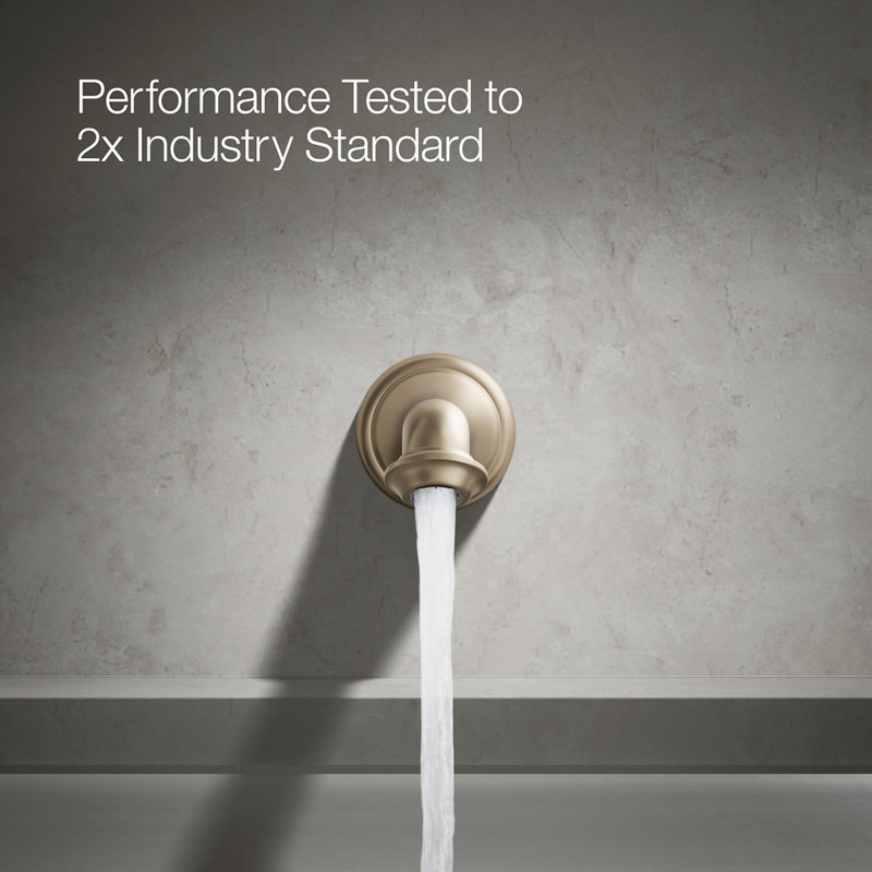 Artifacts Wall-Mount Bath Spout with Turned Design, Vibrant Brushed Bronze