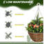 Faux Hanging Lisianthus Arrangement Set, Weather Resistant Plastic Hanging Home Decor,Set of 2