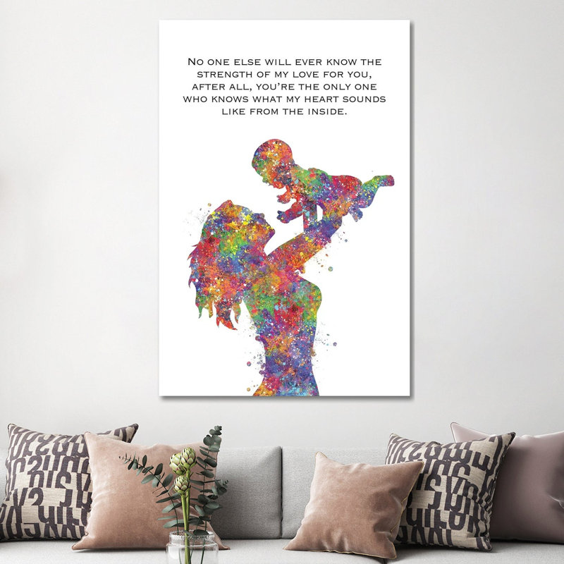Mother Baby Quote by Genefy Art - Wrapped Canvas Print, 152.5 cm H x 101.5 cm W