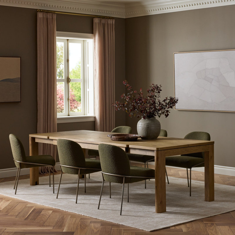 Noeline Solid Oak Dining Table, 30'' H x 65'' W x 42''D, Worn Oak