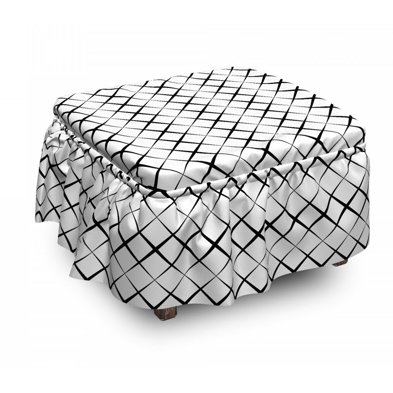 Housse pour repose-pieds grid lines