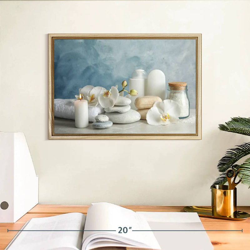 White Spa Essentials, 13 po x 9 po, Cadre flottant en bois naturel