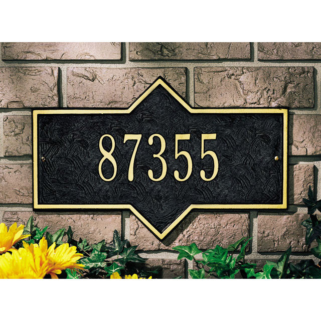 Plaque d'adresse murale 1 ligne Hampton, Cuivre antique, Oui