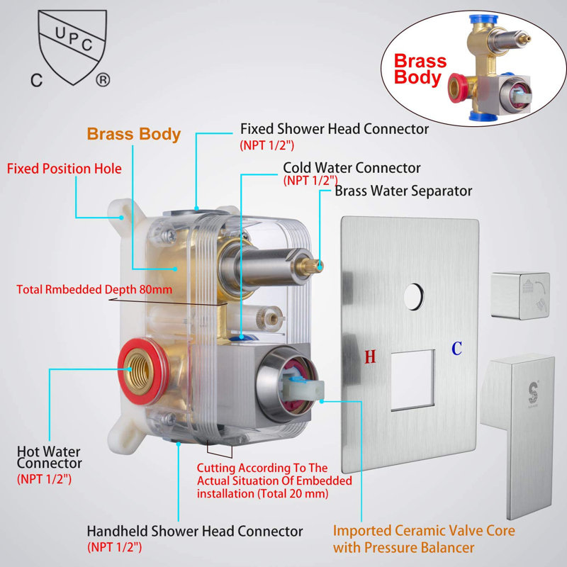 All-In-One Kit with Rough in-Valve, Brushed Nickel