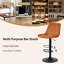 Apoch Waffle Velvet Height Adjustable Bar Stool 360 Swivel with Footrest Counter Stool-2074947164