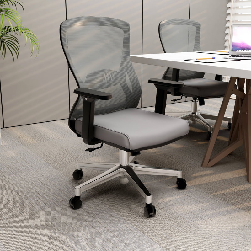 Chaise de bureau ergonomique avec appui-tête Mithu, Gris