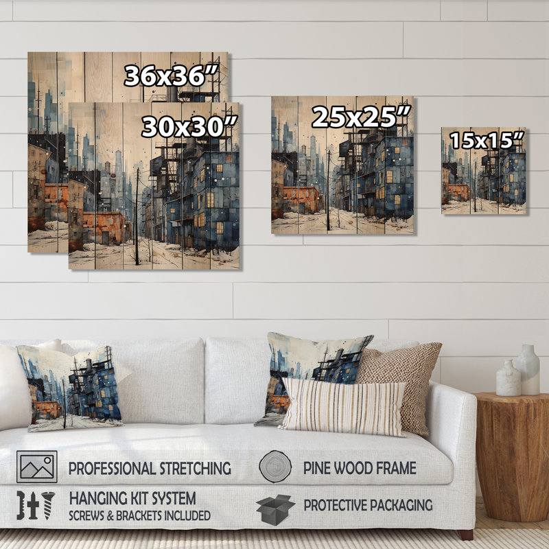 Kashika Warehouse - Pois industriels sur bois, H 30 po x l 30 po x P 0,78 po
