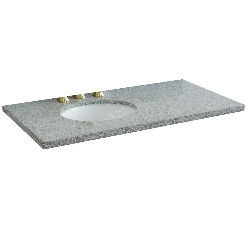 Plateau de meuble-lavabo simple 43 po avec lavabo, Gris