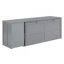 Grand lit escamotable avec bureau rotatif, gris
