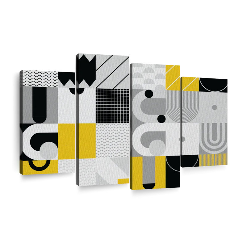 «Abstract Geometric Abstract Geometric Concept», ensemble de 4 impressions sur toile par Jonathan A.