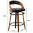 Modern Faux Leather Swivel 30'' Bar Stools, Bucket Seat Bar Stools with Wood Frame-122503865-119858573