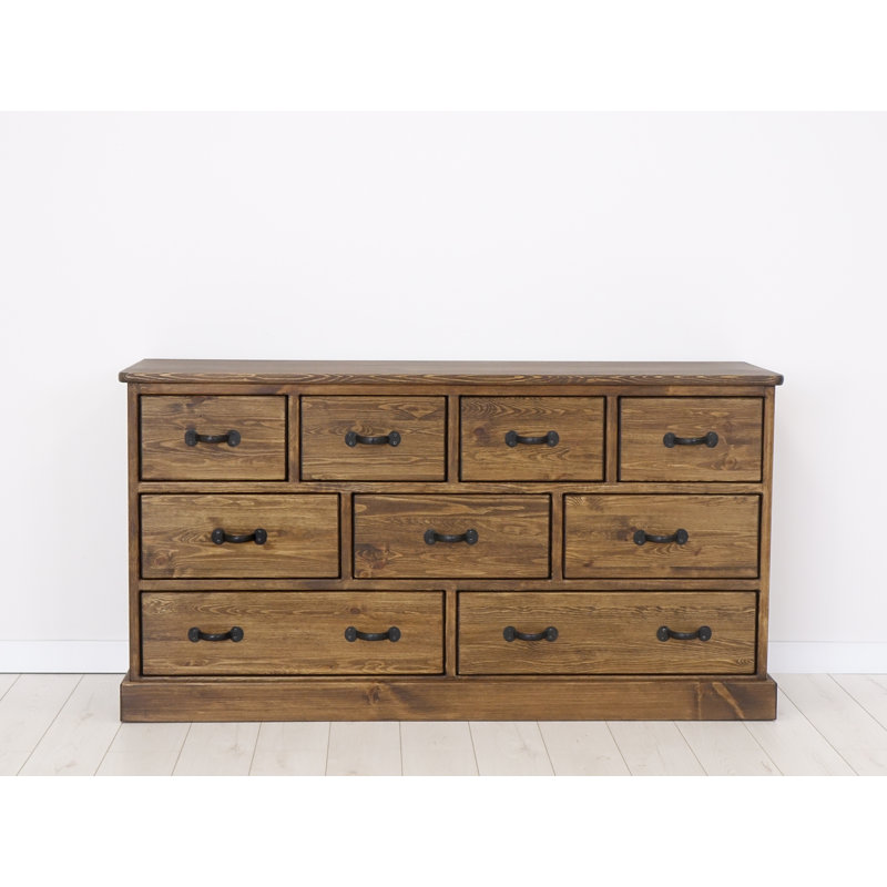 Broussard Solid Wood 152 cm W Chest of 9 Drawers