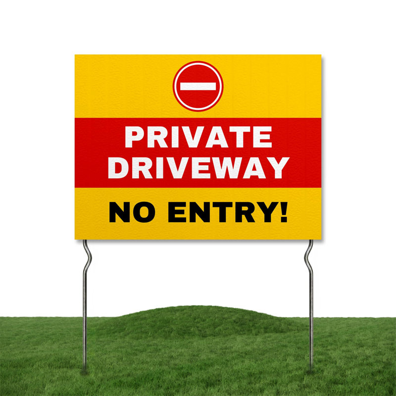 Private Garden – Keep Out! Yard Sign by DC | 24"x18" Double Sided Garden Sign with 13” Metal Stakes | Outdoor Signs Waterproof for Lawn, Patio, Sidewalk & House | Set of 5 | Made in USA