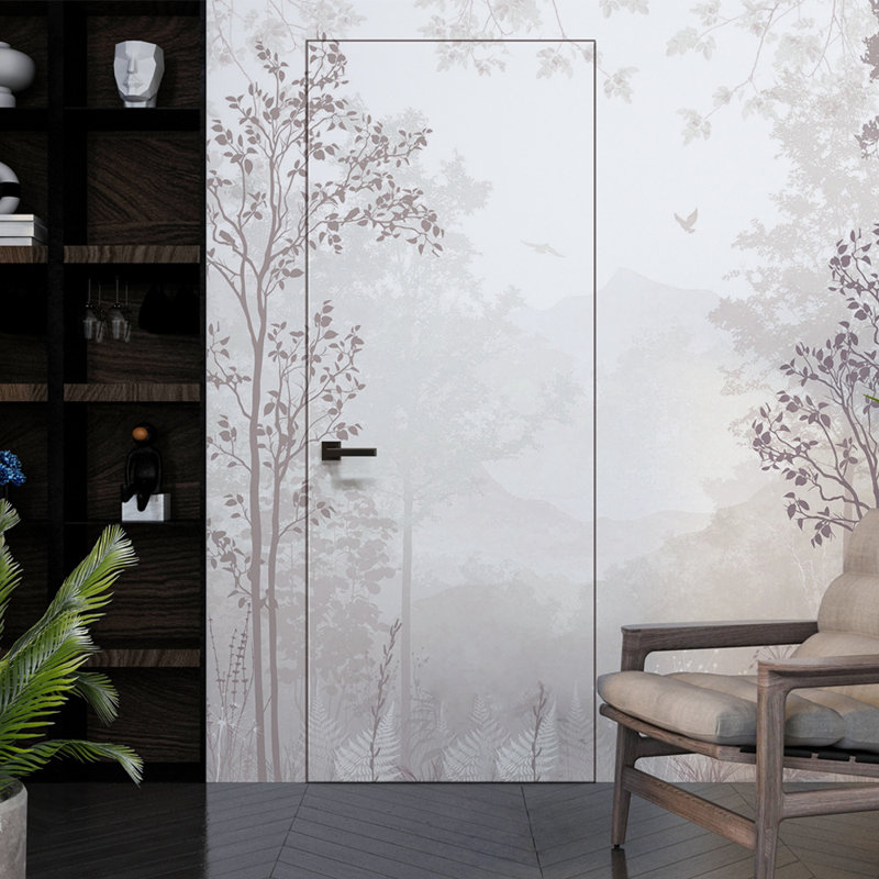 Porte intérieure sans cadre Invisible, Gauche, 28 po x 80 po, Blanc apprêté