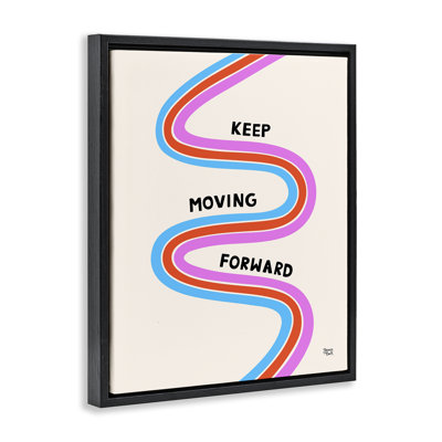 Art mural en toile flottant «Keep go go l'avant» gris par Jessica Beck