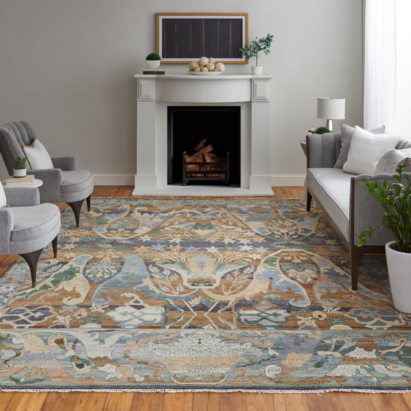 Tapis floral et botanique transitionnel Rapsody, Rectangle 9'6" x 13'6"