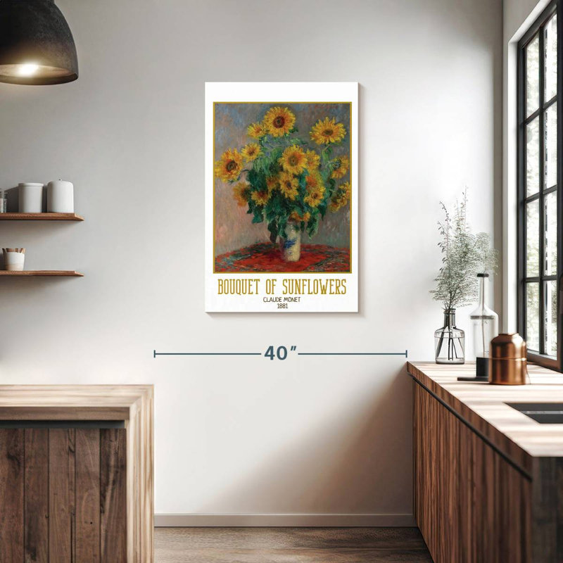 Affiche de l'exposition Bouquet de tournesols Monet, H 36 po x l 24 po