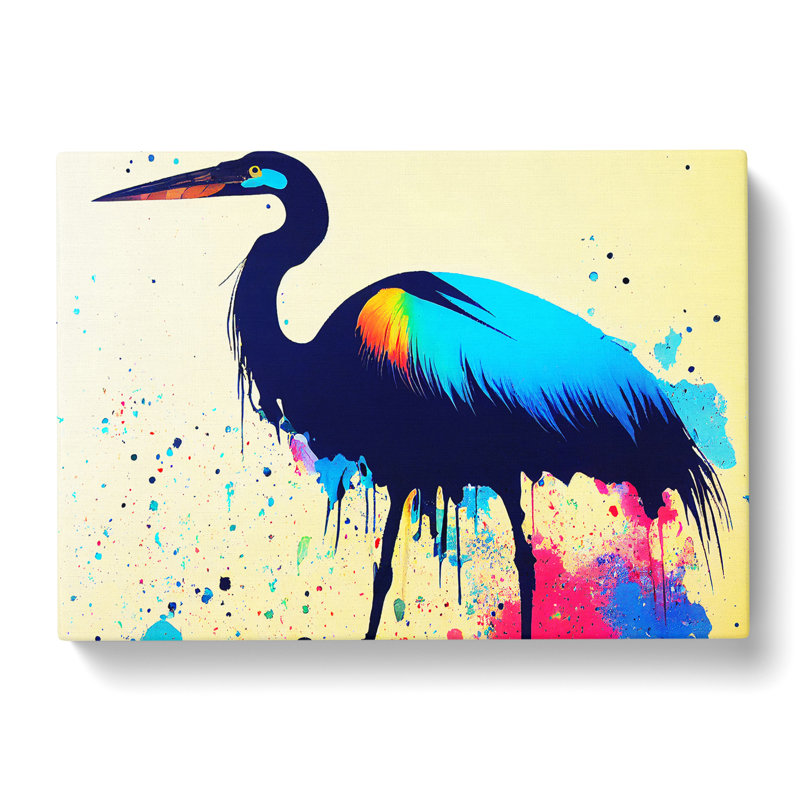 Heron Bird Splash Vol.3 Abstract - Wrapped Canvas, 35cm H x 50cm W x 3cm D